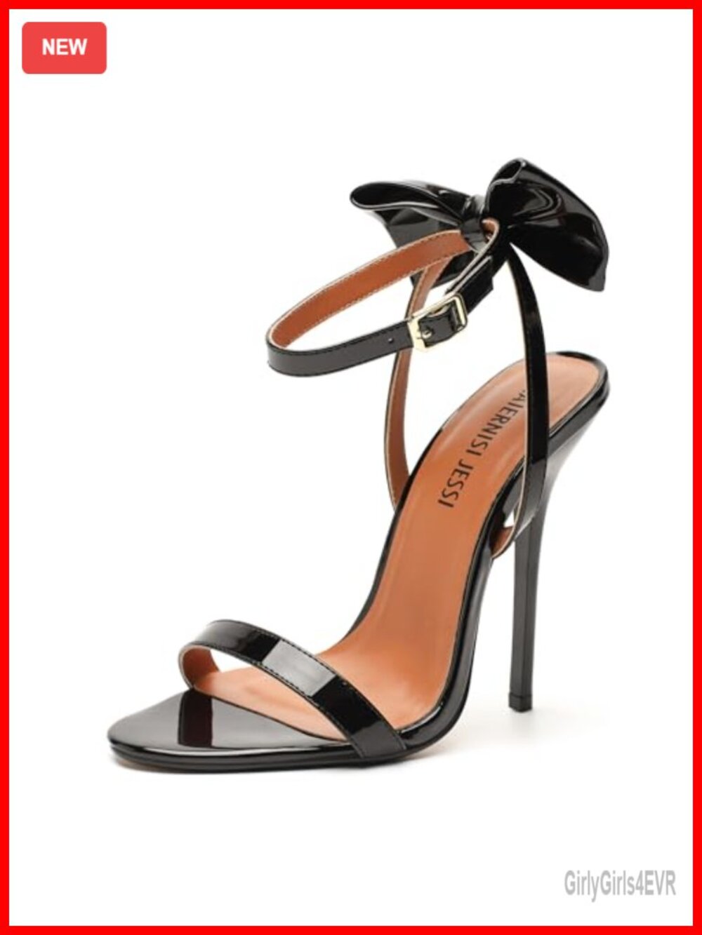 Unisex Bow Stiletto Sandals Ankle Strap 5.1 Inch High Heels Slingback